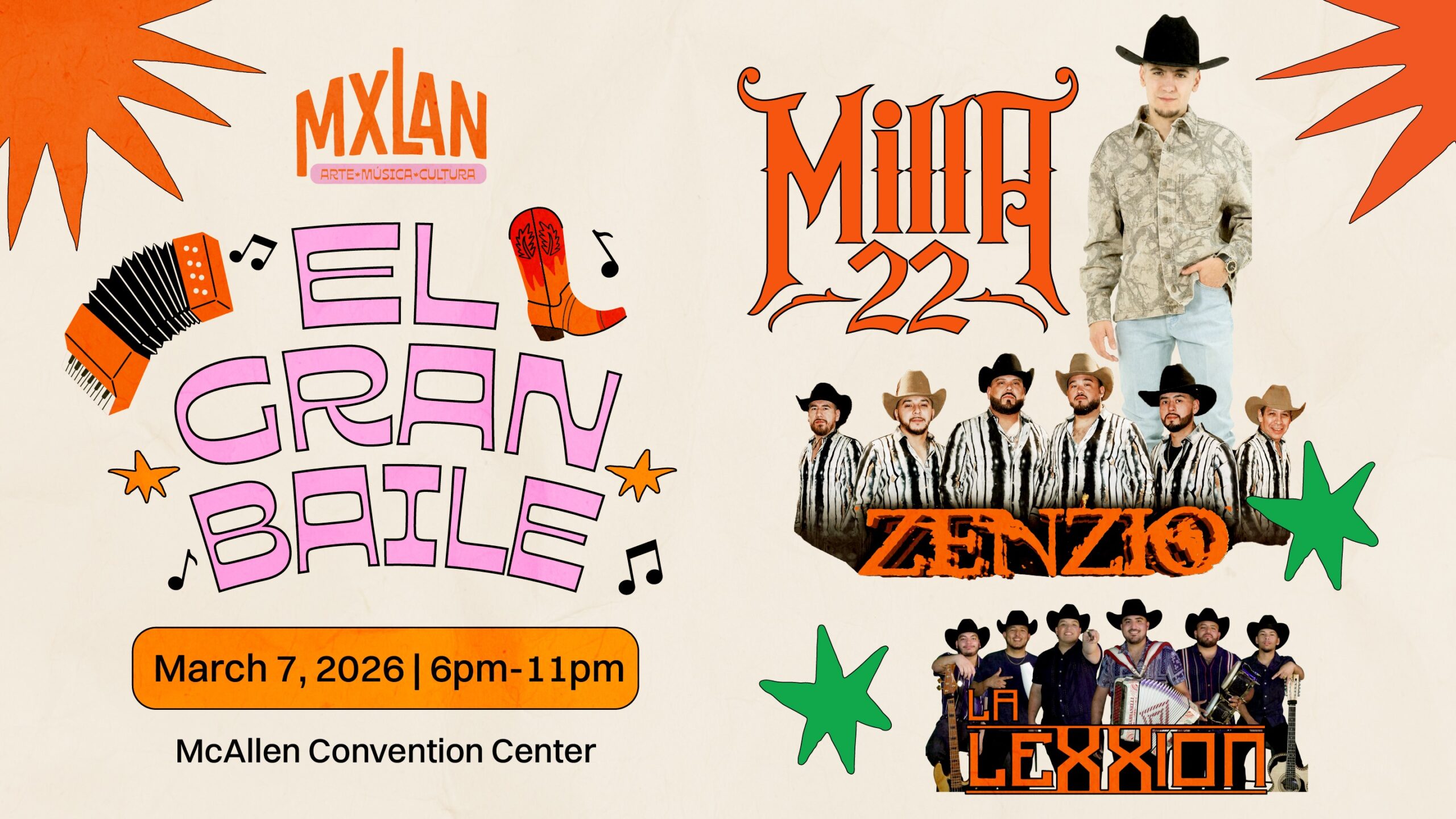 Milla 22, top latino MUSIC festival in UNITED STATES IS THE MXLAN FESTIVAL EL grande baile IN MCALLEN TEXAS BREAKTHROUGH STAGE mcallen TEXAS latino latinx music arts best fesitval in texas acl south by south west coachella rio grande valley south padre island brownsville indie best latino festival in us breakthrough stage things to do in mcallen things to do in the rio grande valley best things to do in texas